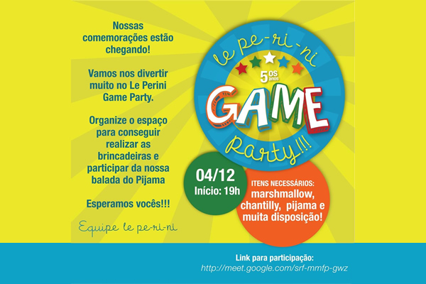 5 anos Game Party - Colgio Le Perini. Educao Infantil e Ensino Fundamental. Indaiatuba, SP